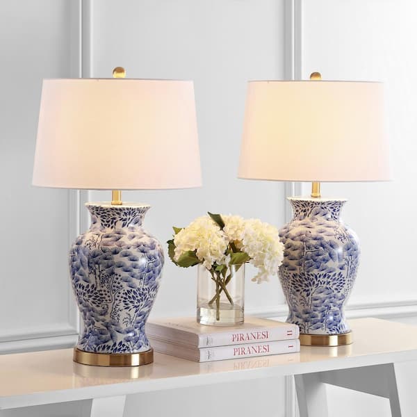Alona 27.5 in. Blue/White Table Lamp