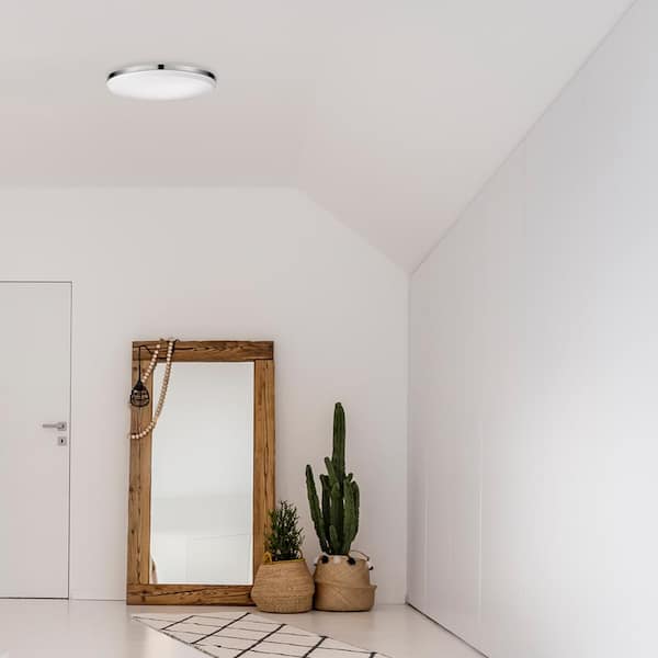 Ellington 28-Watt Chrome Integrated LED Ceiling Flush Mount