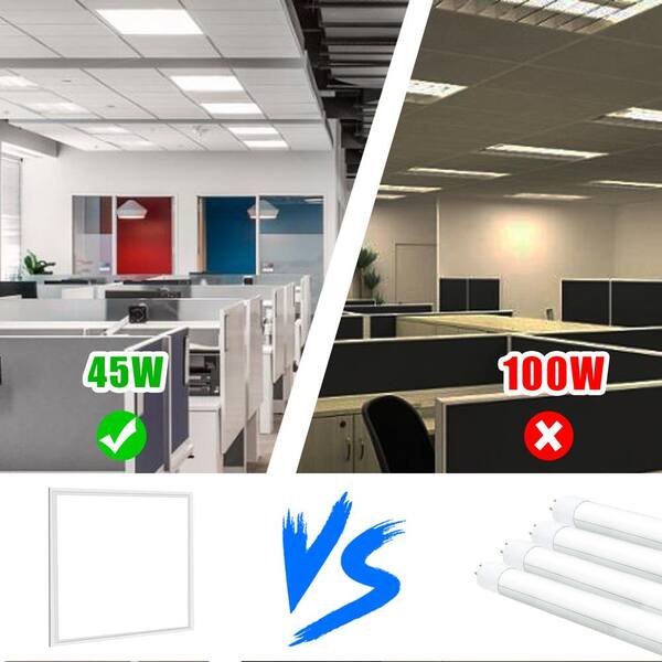 2 ft. x 2 ft. 5800 Lumens Integrated LED Panel Light 5000K Bright White Dimmanle 0-Volt-10-Volt (16-Pack)