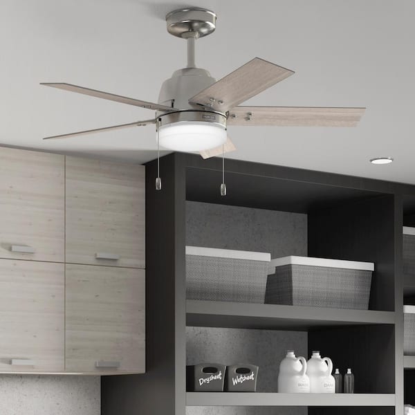 Kirkwood 44 in. Indoor Brushed Nickel Ceiling Fan With Light Kit
