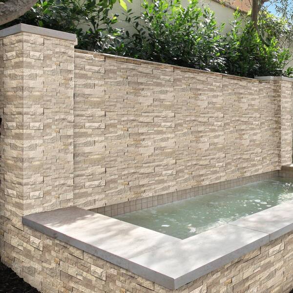 Roman Beige Ledger Panel 6 in. x 24 in. Natural Travertine Wall Tile (6 sq. ft./case)