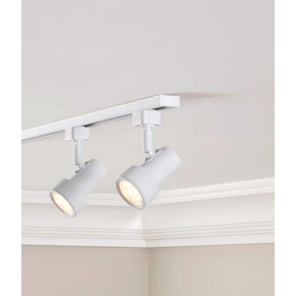 1-Light White Integrated LED Mini-Step Linear Track Lighting Head
