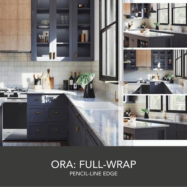 6 ft. Straight Laminate Countertop Kit Included in Textured White Ice Granite with Eased Edge and Backsplash