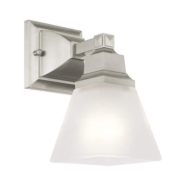Mission 1 Light Brushed Nickel Wall Sconce