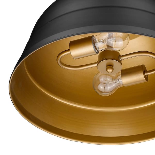 Rebel 2-Light Matte Black Hanging Barn Light Pendant