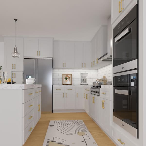 33 in. W x 34-1/2 in. H x 24 in. D Painted Shaker Style Ready to Assemble Base Cabinet