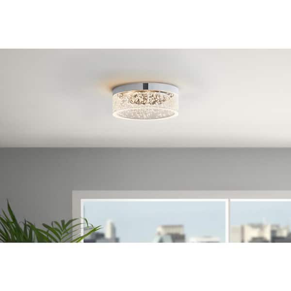 Kipling 7.87 in. 1-Light Chrome LED Flushmount