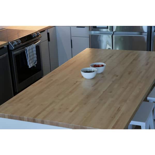 4 ft. L x 25 in. D Unfinished Maple Butcher Block Standard Countertop in With Eased Edge