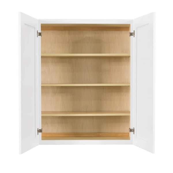 Lancaster White Plywood Shaker Stock Assembled Wall Kitchen Cabinet 24 in. W x 42 in. H x 12 in. D