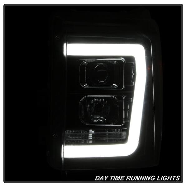 Ford F-250/F-350/F450 Super Duty 11-16 Version 2 Projector Headlights - Light Bar DRL - Black