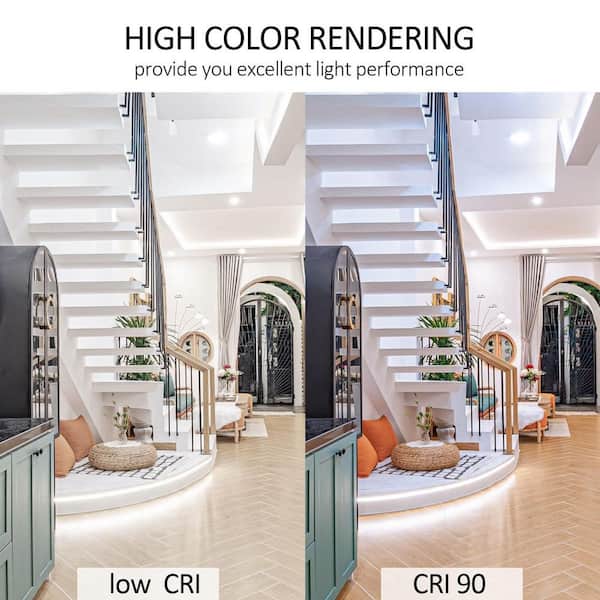 7.5 in. 90 CRI 3000K Warm White Dimmable Integrated LED Flush Mount Ceiling Light Disk Light (6-Pack)