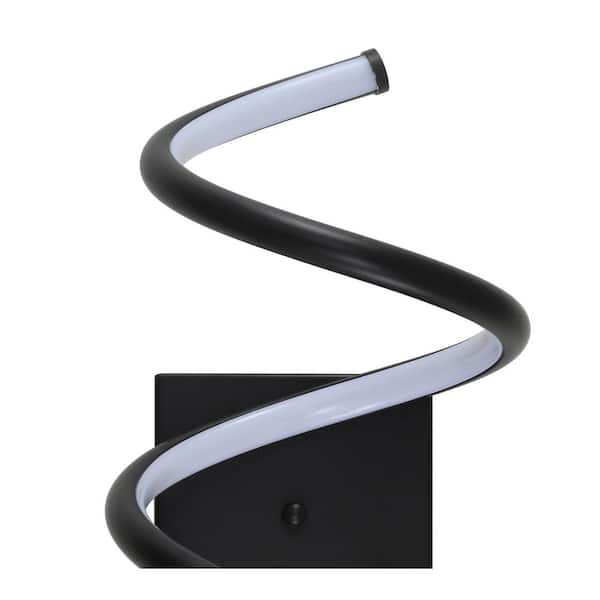 Scribble 7 in. Black Modern Metal Integrated LED Vanity Light Sconce