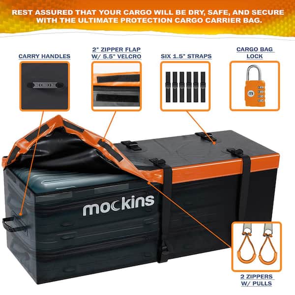 500 lbs. Capacity Hitch Mount Cargo Carrier Basket, 16 cu. ft. Cargo Bag , Thick Straps, Foldable Shank and 2 in. Raise