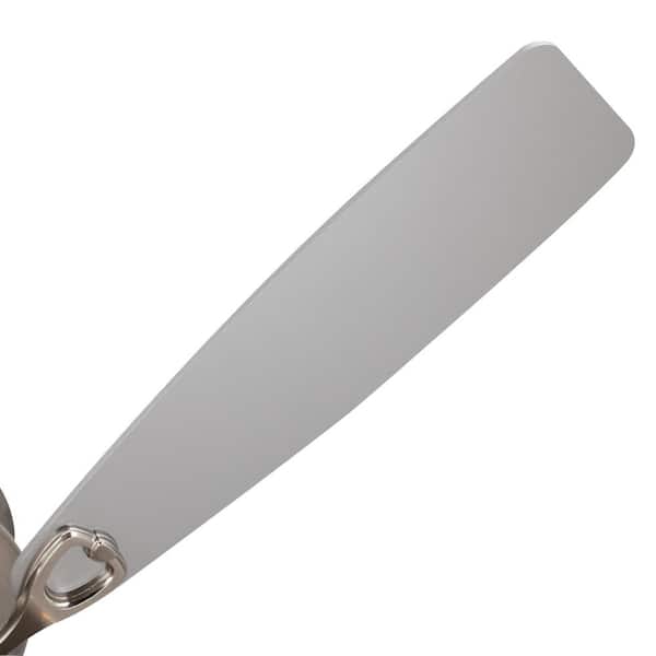 48 in. Crystal Flush Mount Satin Nickel Ceiling Fan with Light Kit and Remote Control