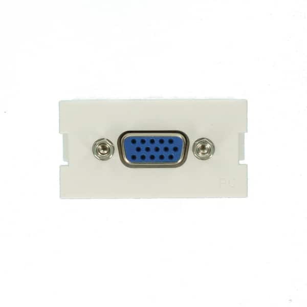 VGA 110-Termination Multimedia Outlet System (MOS) PC Module, White