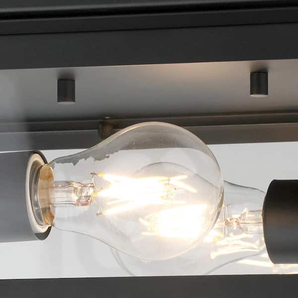 Havenridge 13''W FM Matte Black Clear Glass