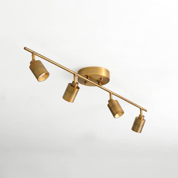 Shura 3 ft. 4-Light Brushed Brass Integrated LED Fixed Track Lighting Kit 3000k, Dimmable, Rotatable