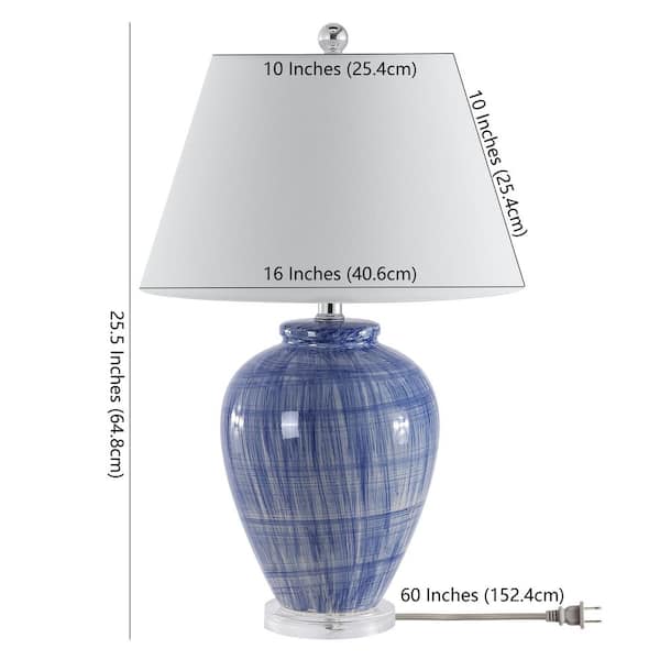 Lerma 25 in. Blue Crackle Table Lamp