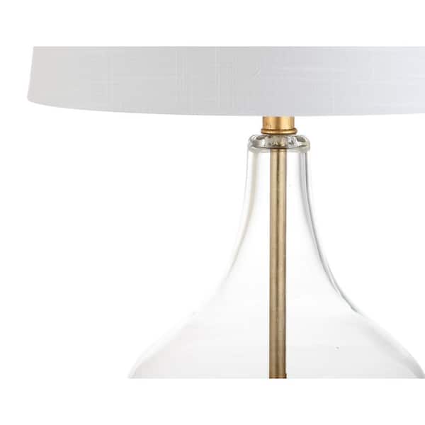 West 24.5 in. H Gold Leaf Glass Table Lamp