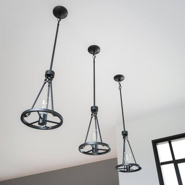 Stratton 1-Light Black Mini Pendant with No Shade