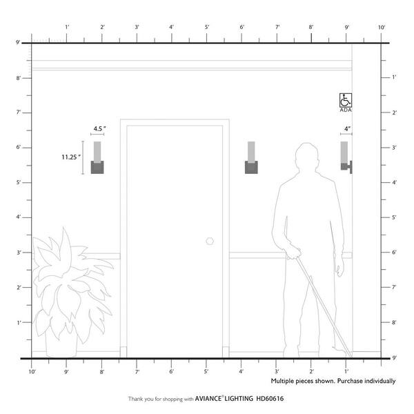 Aspen 1 Light Satin Brass ADA Wall Sconce