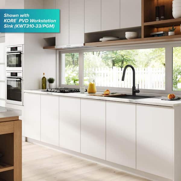 Oletto Single Handle Pull Down Sprayer Kitchen Faucet in Matte Black