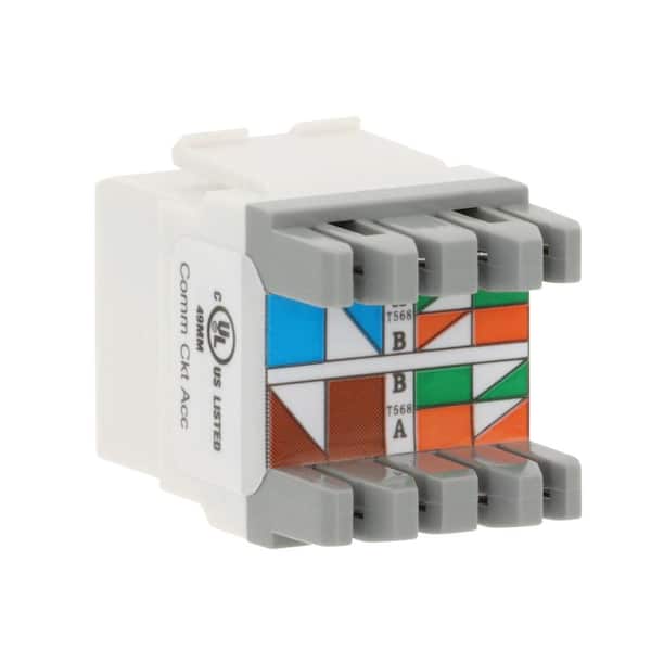 Cat-6 Jack in White (25-Pack)