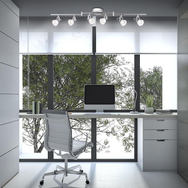 6-Light 4 ft. Chrome Integrated LED Track Lighting Kit