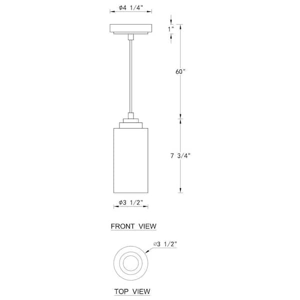 1-Light Black Island Pendant Light with Cylinder Clear Glass(3-Pack)