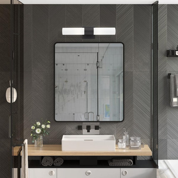 Aspen 2 Light Textured Black ADA Wall Sconce with Hand Blown Satin Opal White Twist Lock Glass