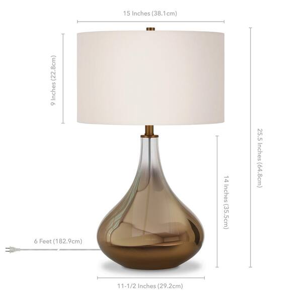 Ceres 24 in. Brass Ombre Glass Table Lamp