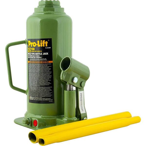 12-Ton Capacity Hydraulic Welded Bottle Jack with Side Pump