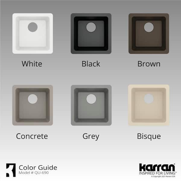 White Quartz 17 in. Undermount Bar Sink