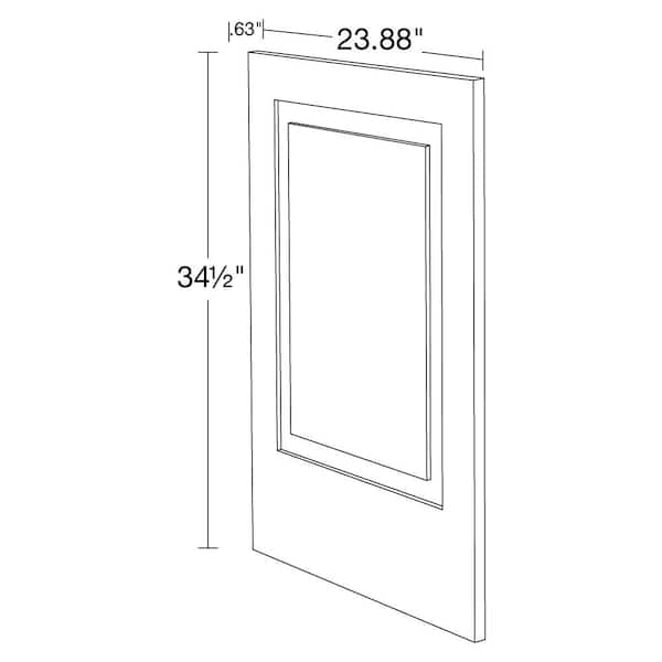 Grayson Deep Onyx Plywood Shaker Assembled  Kitchen Cabinet End Panel 0.63 in W x 23.88 in D x 34.5 in H