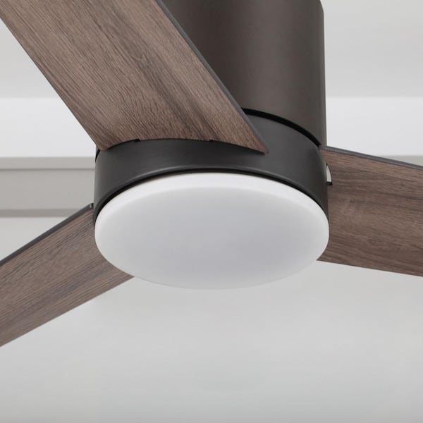 Kielah 48 in. Integrated LED Bronze Flush Mount Ceiling Fan with Light and Remote Control