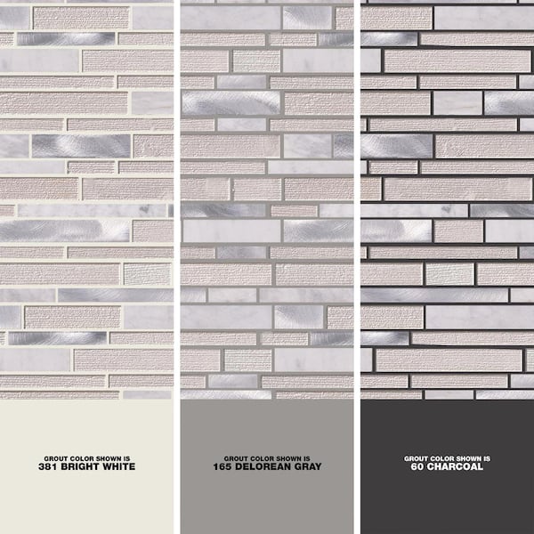 Harlow Chevron 11.55 in. x 12.48 in. Mixed Multi-Surface Mesh-Mounted Mosaic Tile (10 sq. ft./Case)