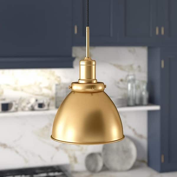 Madison 1-Light Brass Pendant with Metal Shade