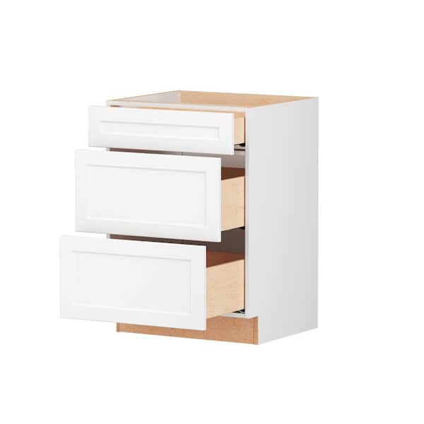 Designer Series Melvern Assembled 24x34.5x21 in. Bathroom Vanity Drawer Base Cabinet in White