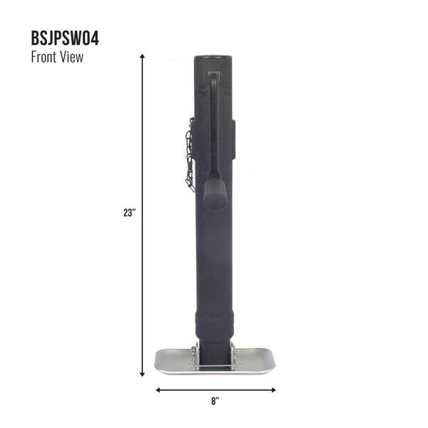 Blackout 2000 lbs. Signature Black Wrinkle Powder Coat Side Wind Pipe Mount Weld Jack 15 in. Travel