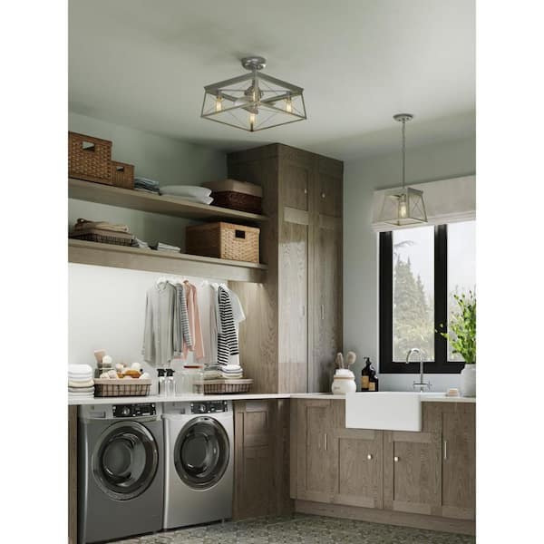 Briarwood Collection 1-Light Bleached Oak Kitchen Farmhouse Mini-Pendant Hanging Light
