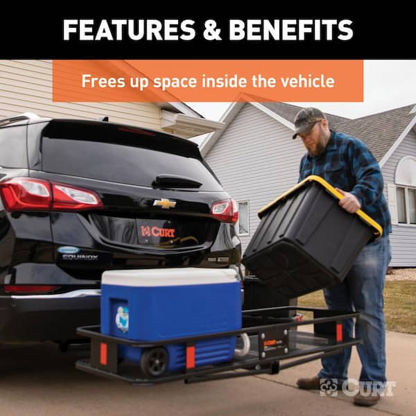 Steel Basket-Style Hitch Cargo Carrier for 2 in. Receiver (Black, 500 lb. Capacity, 60 in. x 20 in.)