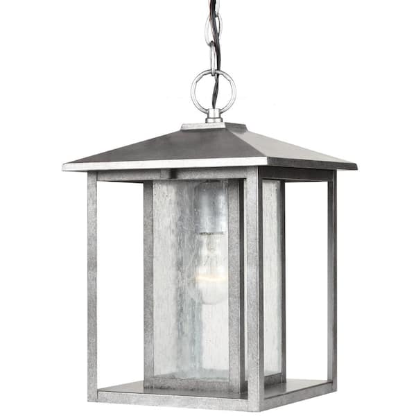 Hunnington 1-Light Outdoor Weathered Pewter Hanging Pendant Fixture
