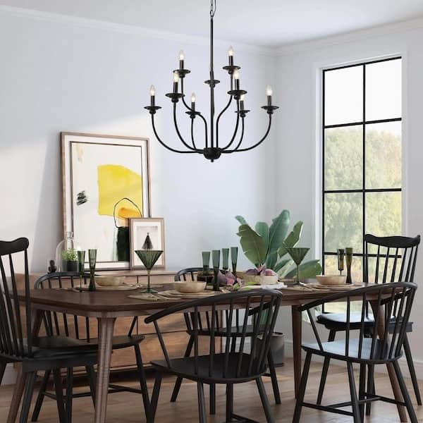 Modern Farmhouse Black Large Island Chandelier 30
