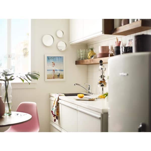 Adler Single-Handle Low Arc Kitchen Faucet in Chrome with Tool Free Install