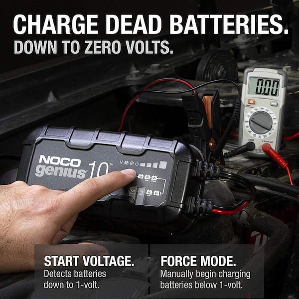 GENIUS10, 10-Amp Fully-Automatic Smart Charger, 6V & 12V Battery Charger & Battery Maintainer