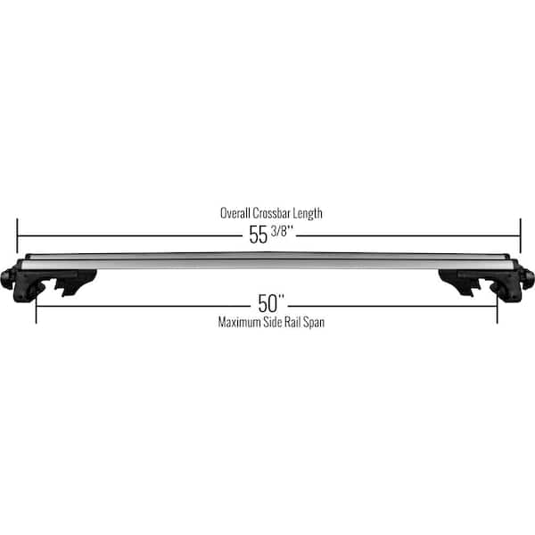150 lbs. 53.375 in. Universal Aluminum Roof Rack Cross Bars