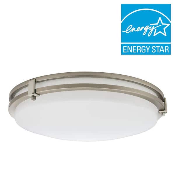 16 in. 1-Light Brushed Nickel LED Flush Mount