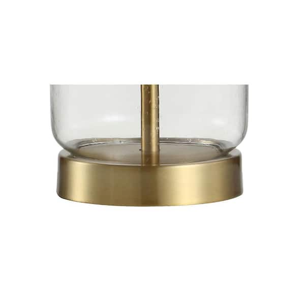 Duncan 20.5 in. Brass/Clear Glass/Metal LED Table Lamp