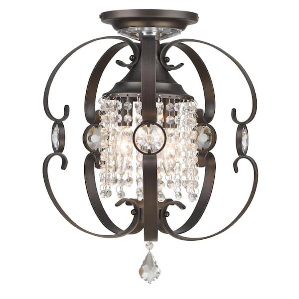 Ella EB 3-Light Brushed Etruscan Bronze Semi-Flush Mount Light