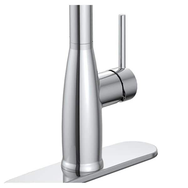 Cartway Single-Handle Pull-Down Sprayer Kitchen Faucet in Chrome